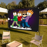 écran projection pop art dessins animés multicolore clips accroché 180cm 150cm chambre