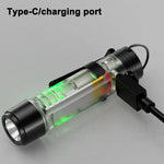 lampe torche rechargeable étanche noire vert moderne compact anneau fixation câble type