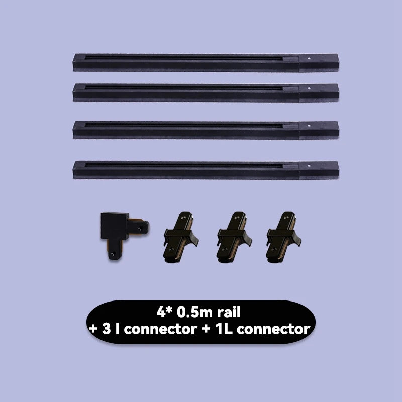 système rail led noir moderne connecteurs rails modulables éclairage intérieur salon