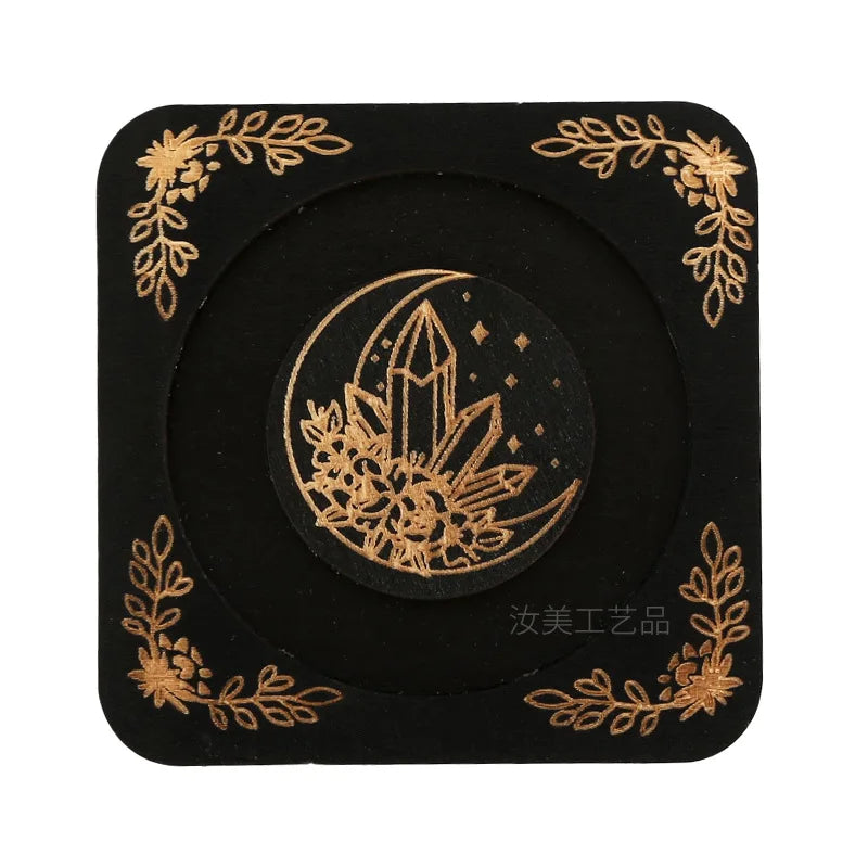 présentoir bois décoratif bohème étoiles lune bracelets marron doré spiritualité
