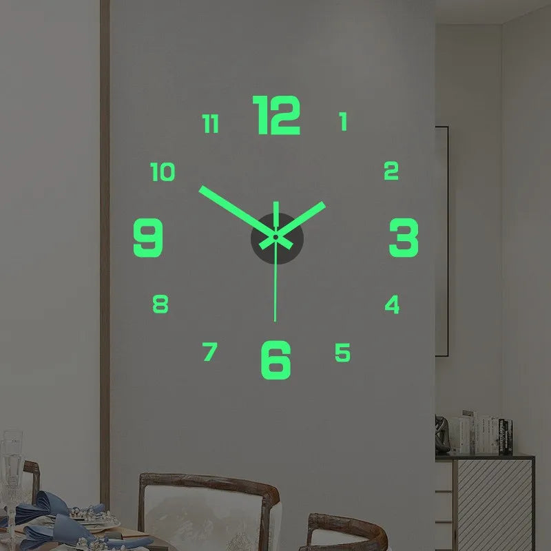 horloge murale DIY moderne numéreuse aiguille vert fluo doré rouge noir