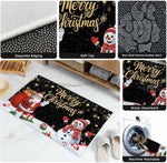 Détail du motif Père Noël sur le paillasson de décoration
