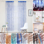 rideau frange brillante polyester moderne festif argenté bleu orange blanc noir barre suspension chambre
