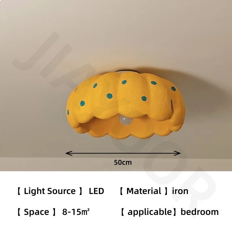 lampe moderne jaune points bleus enfant douce chaleur toucher réglable