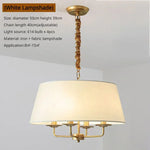 lampe suspendue or beige vert olive tissu fin métal minimaliste américaine chaîne ajustable ampoules