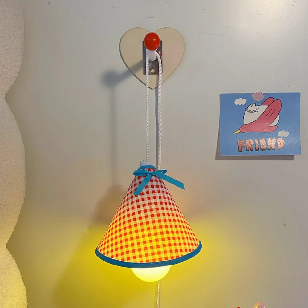 lampe pendante rouge blanche bleue carreaux pinocchio ours kirby chambre étudiant
