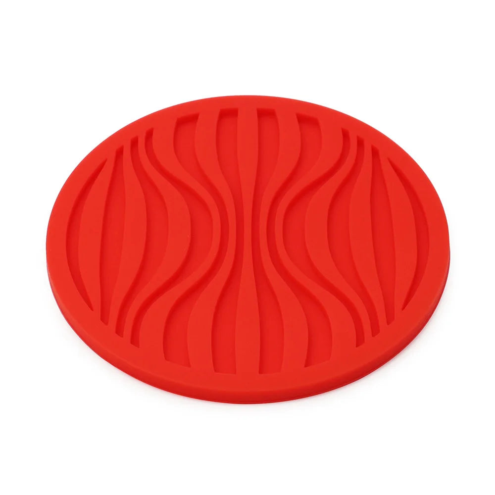 sous verres ronds silicone noir bleu vert marron rouge rayures ondulées moderne respectueux environnement