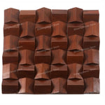 panneau décoratif bois cubes géométriques moderne marron clair foncé autocolant 3d