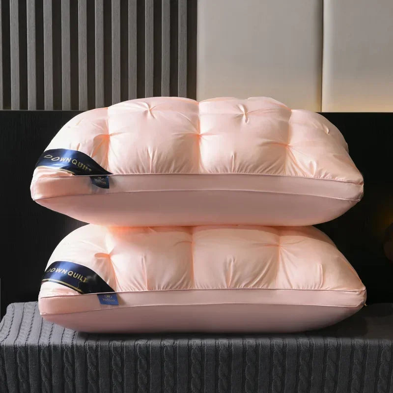 lot deux oreillers rectangulaires mémoire forme velours texture douce confort cervical nuit