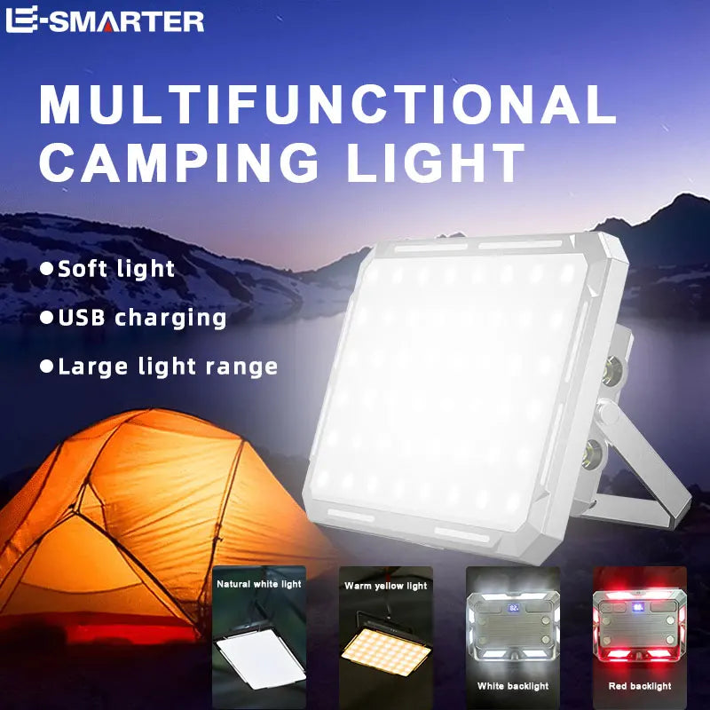 lampe camping led rechargeable portable clips magnétiques longue durée abs moderne robuste double couleur