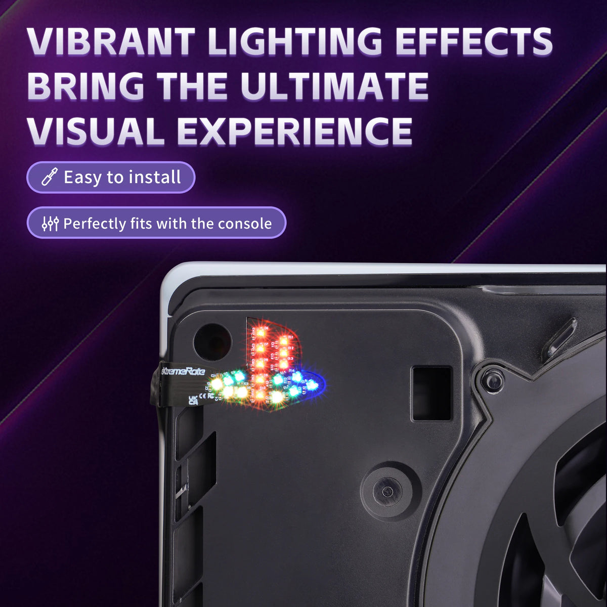 éclairage led ps5 logo playstation multicolore rouge blanc vert bleu violet effets adhésif moderne