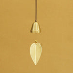 cloches vent dorées feuilles striées moderne décoration jardin sonore extérieur suspension chaîne noire naturelleextérieur