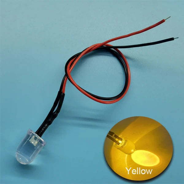 Diodes led rouges bleues vertes transparentes pré câblées 12V ronde modernes 20cm