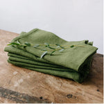serviettes lin 40x40cm vert olive moderne mariage anniversaire table maison extérieur