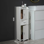 meuble rangement salle bain blanc moderne tiroir déchets étagères étroites