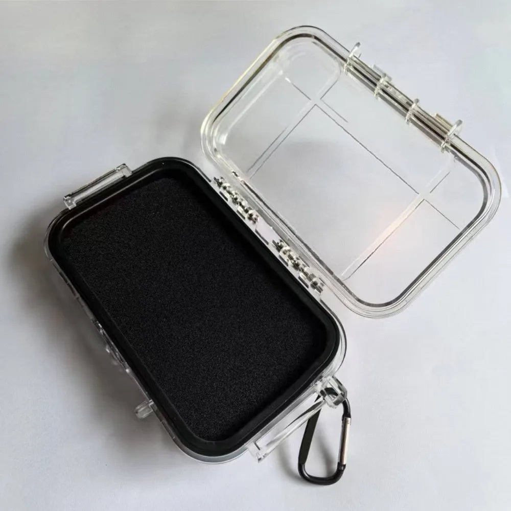 boîtes rangement transparentes plastique intérieur noir pratique modernes boucle carabiner tapis bague protection
