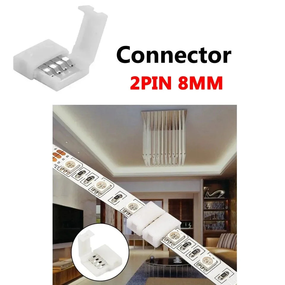 connecteurs led ruban 2pin 3pin 4pin 8mm 10mm adhésifs modernes blancs certifiés rohs cee