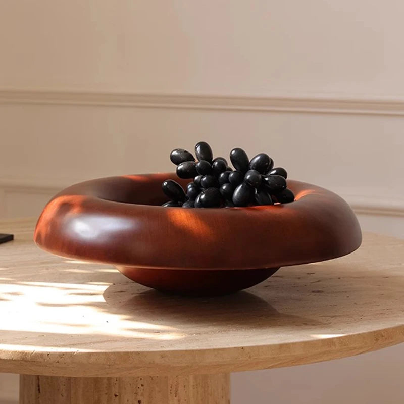 bol bois marron foncé moderne épuré intérieur arrondi lisse poli simple chic decoration