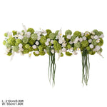 Décoration florale arché vert blanc mariage romantique extérieur classique artificielle feuillets suspension table événement