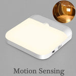 lampe led veilleuse détecteur mouvement rechargeable usb blanc moderne adhésif chambre cuisine