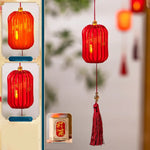 lanterne traditionnelle rouge chinois anniversaire scintillement décoration extérieure tassel métal classique festive opaqueness