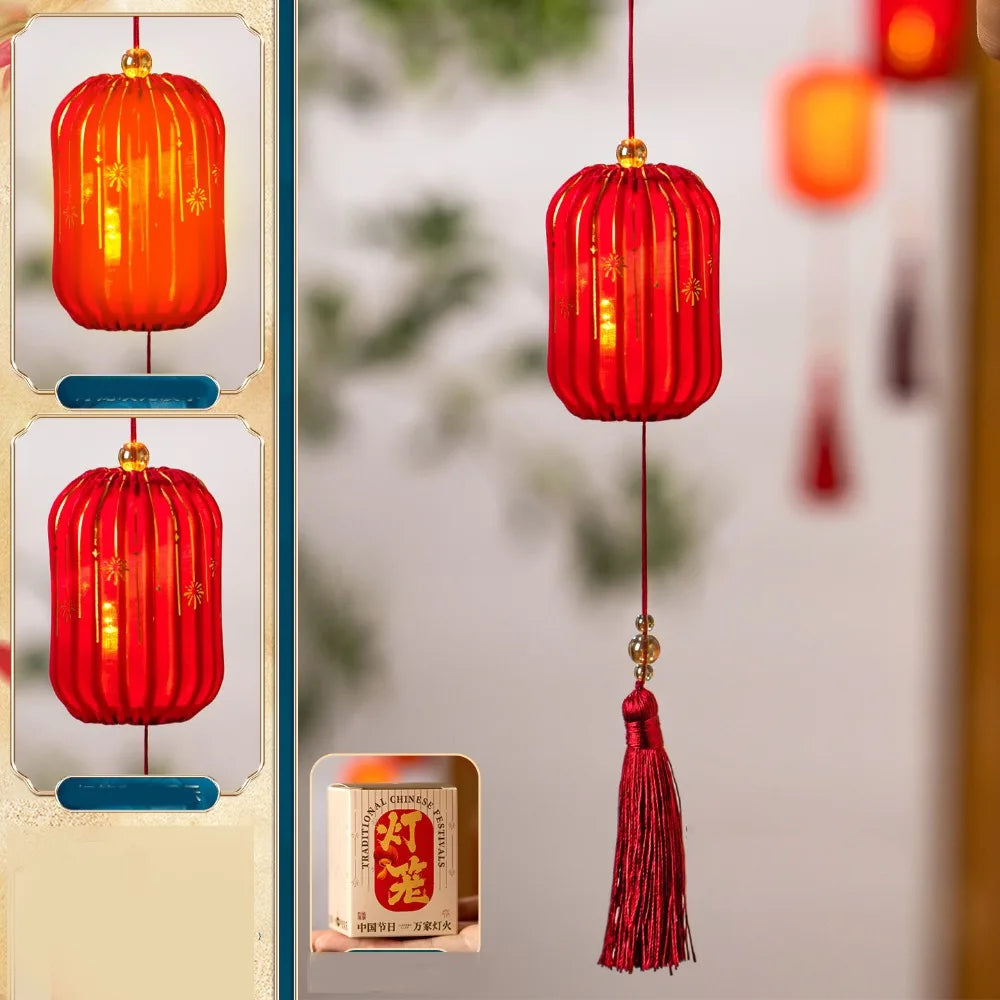 lanterne traditionnelle rouge chinois anniversaire scintillement décoration extérieure tassel métal classique festive opaqueness