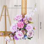 Arche décorative florale violettes roses blanches extérieur intérieur décoration événement classique artificielle fixe