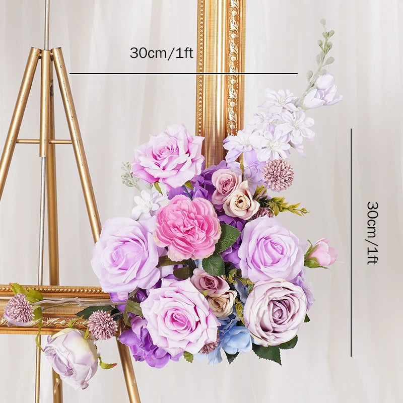 Arche décorative florale violettes roses blanches extérieur intérieur décoration événement classique artificielle fixe