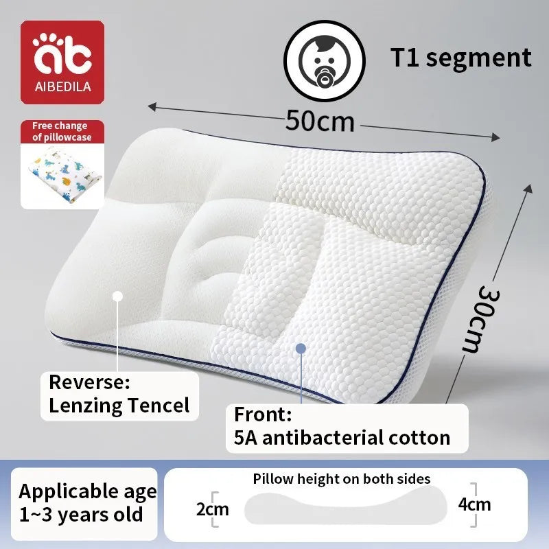 coussin bébé blanc bleu coton polyester dessin animé motifs géométriques contour arrondi ergonomique quatre