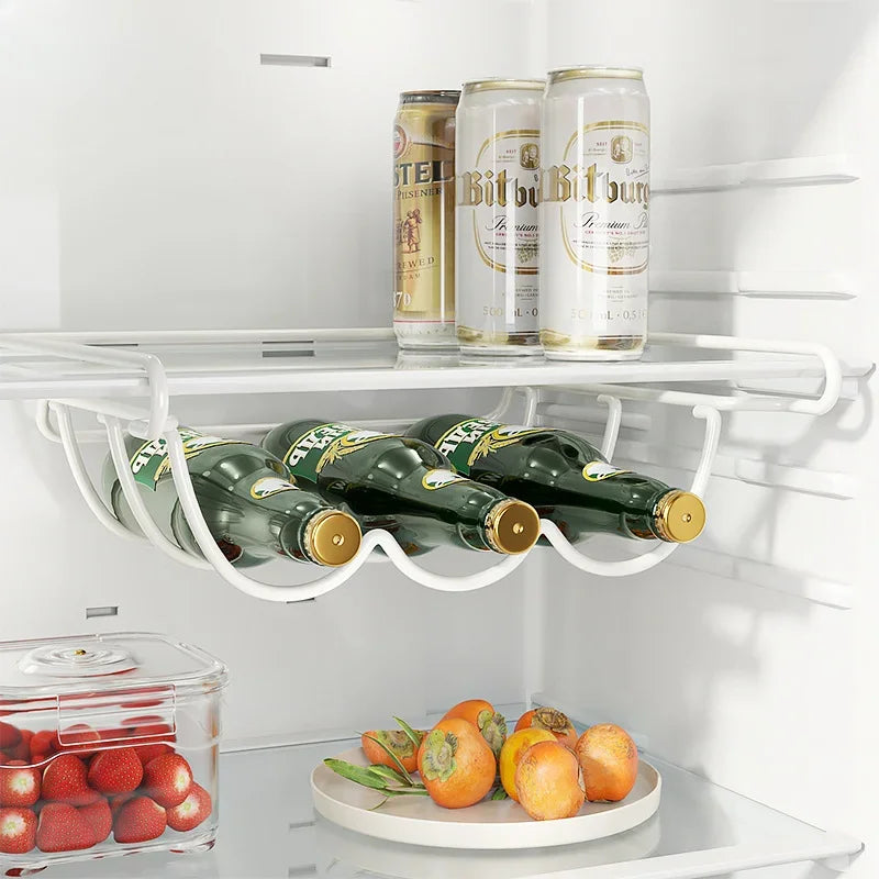 organisateur bouteilles réfrigérateur blanc moderne crochets kitchen storage multifonctionnel minimaliste
