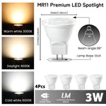 ampoules led blanc modernes gu10 gu11 mr11 35mm 50mm 220v 240v 6000k 3000k