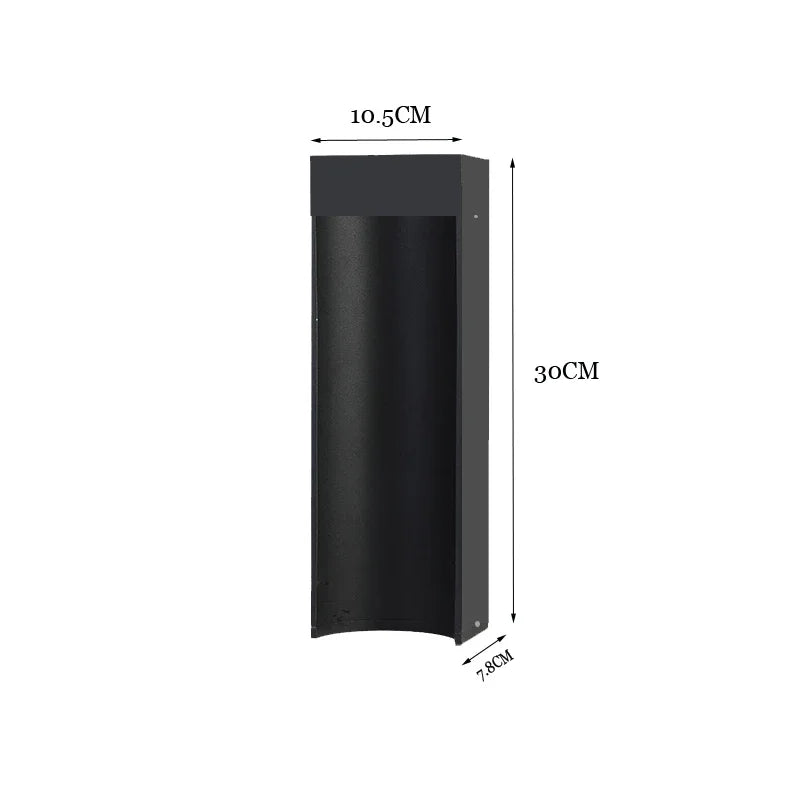 lampe jardin led 10w moderne aluminium imperméable éclairage allée extérieure noir gris opacité