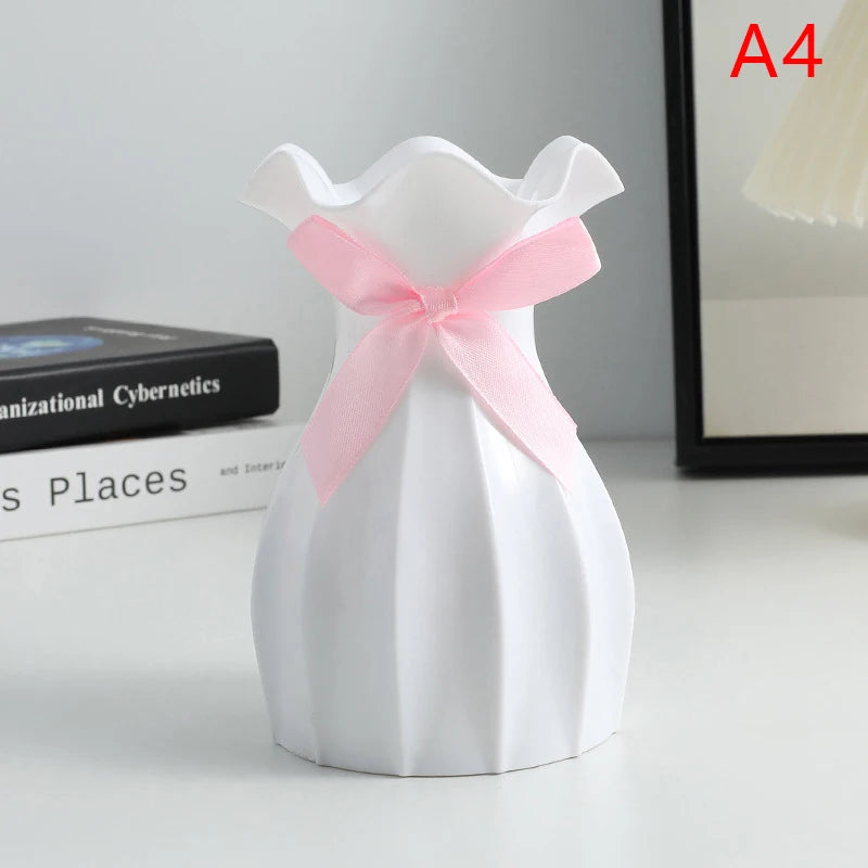 vase moderne élégant rose blanc vert bleu gris beige rayures plissées opacité cordelette