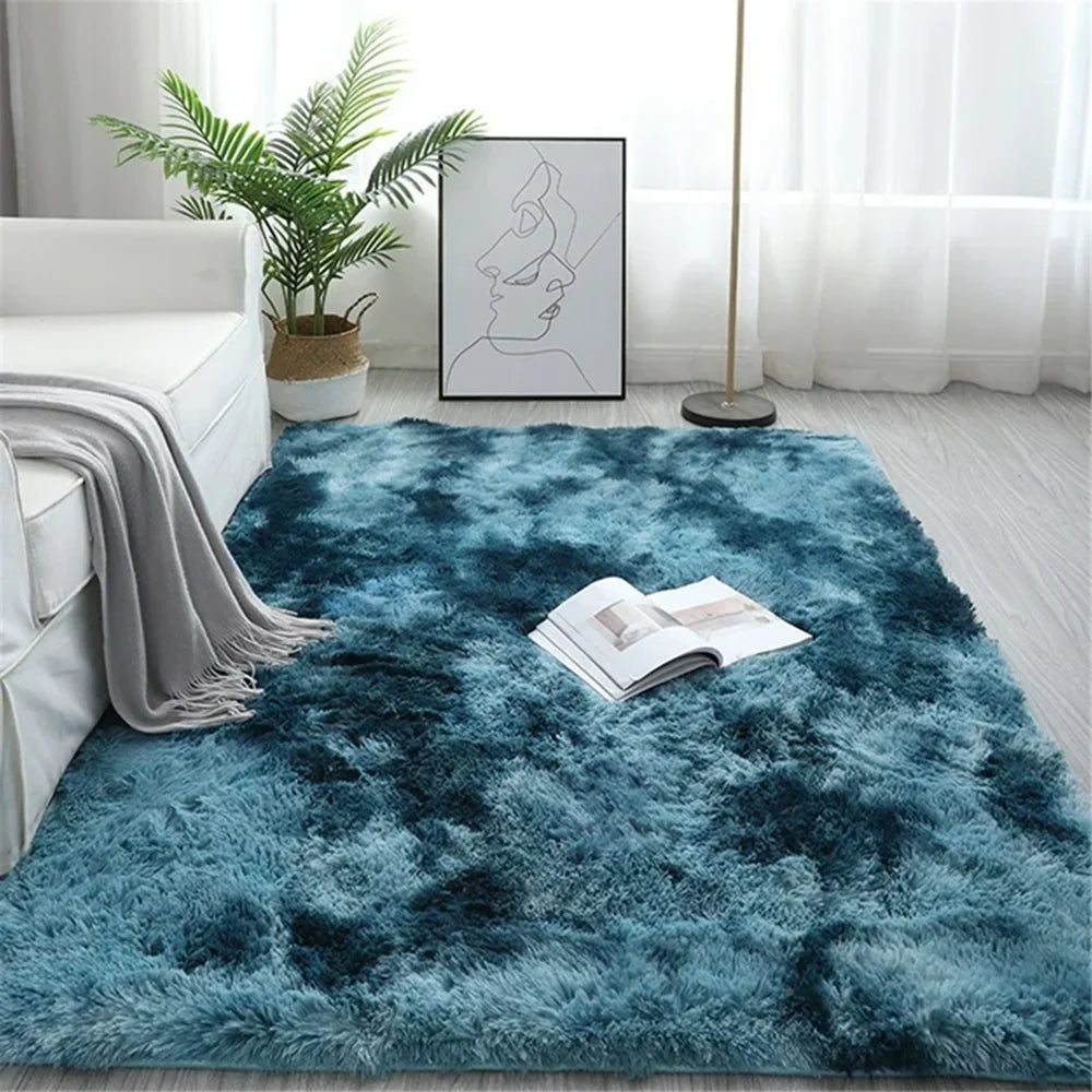 tapis gris noir peluche épaisse moderne salon chambre décoratif durable 120cm 160cm 230cm