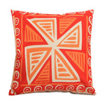 housse coussin imprimée moderne motifs géométriques bleu rouge noir 45x45cm