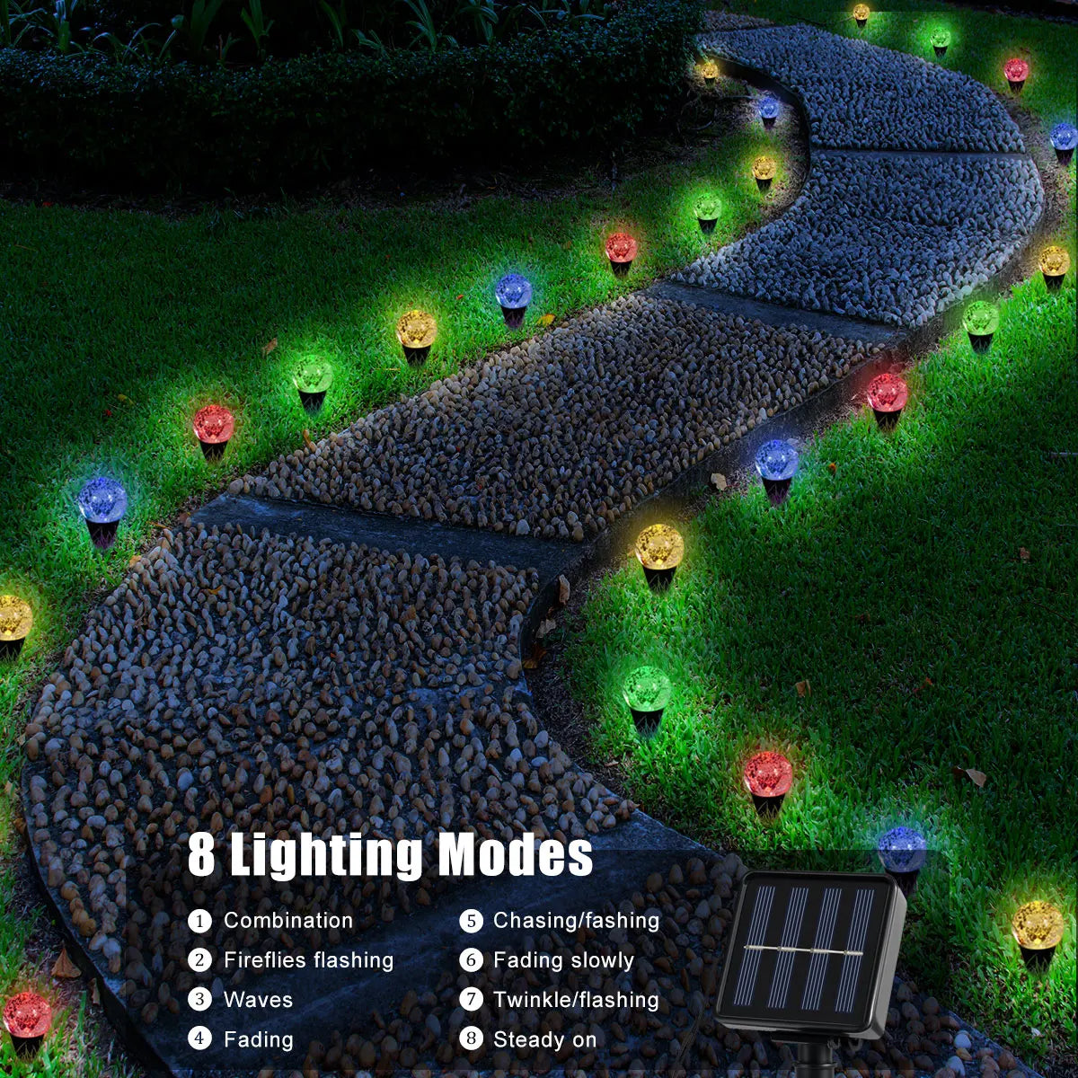 éclairage solaire multicolore translucides modernes jardin noël 20led 30led rgbextérieur patio