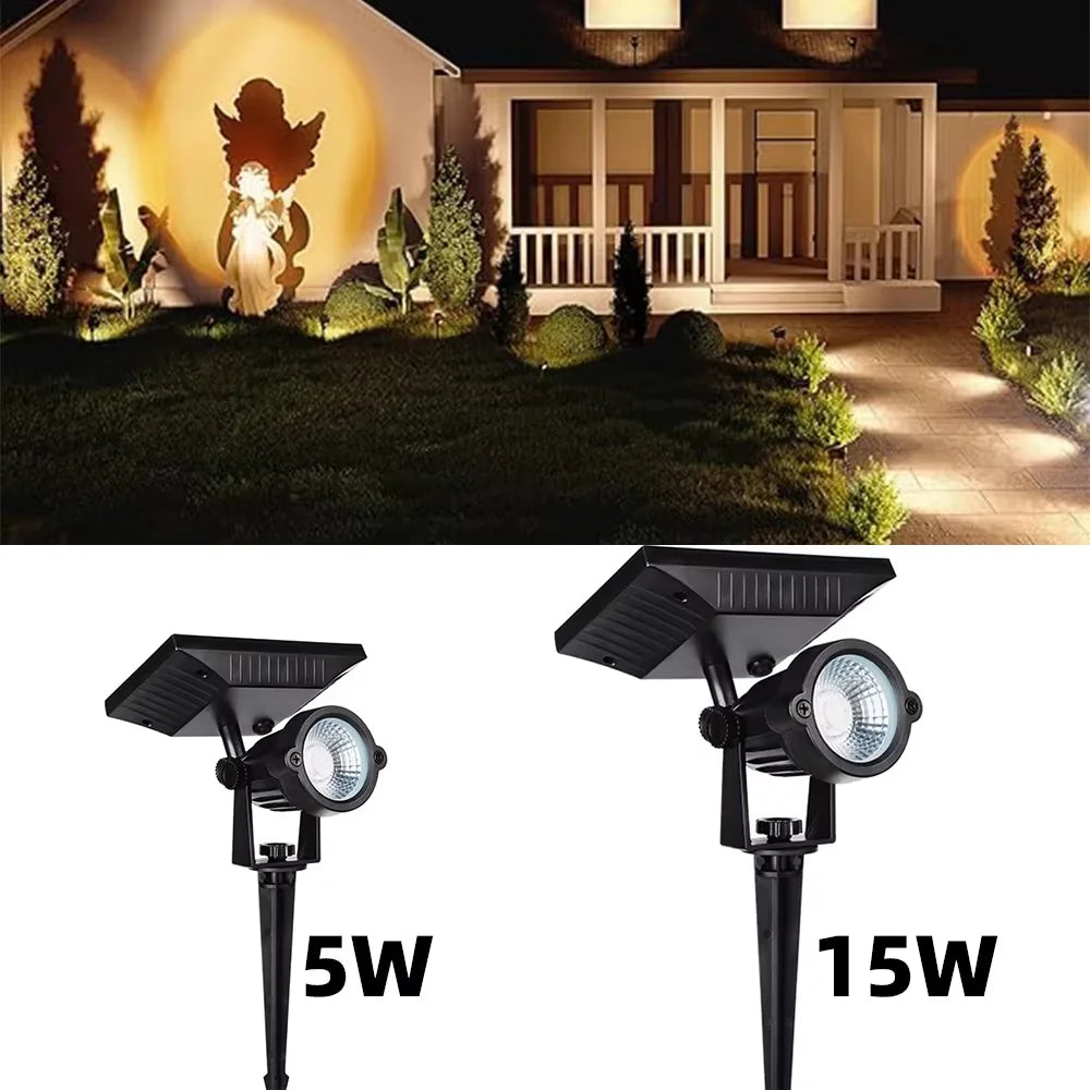 projecteur solaire led 15w 5w rgb lumineux jardin moderne noir opaque