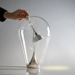 lampe table led transparente moderne interrupteur bouton éclairage minimaliste chromé chambre