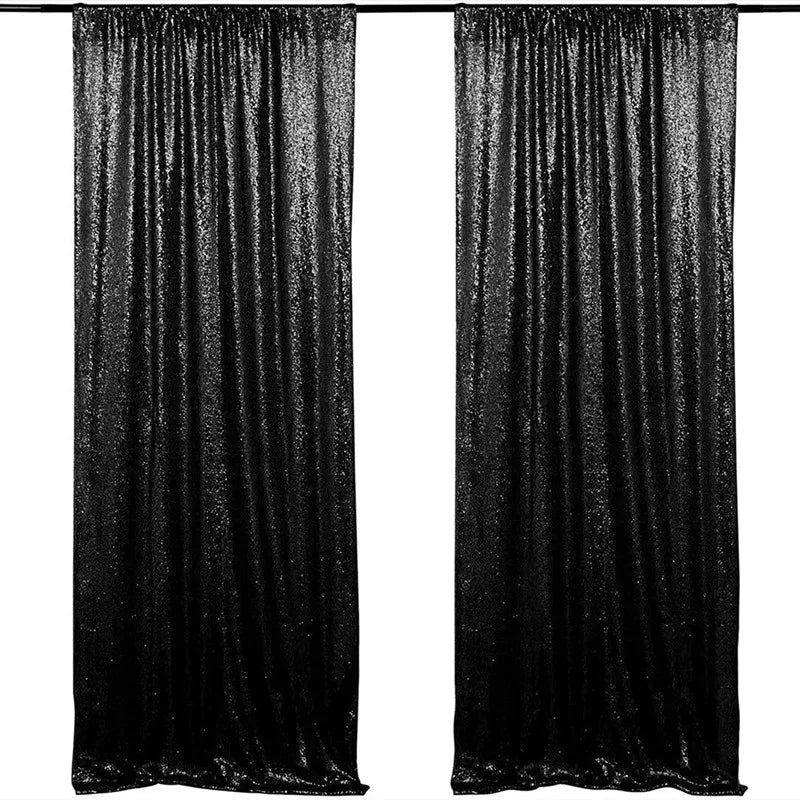 rideau paillettes or argent élégant festif polyester panneaux 8ft transparent événement