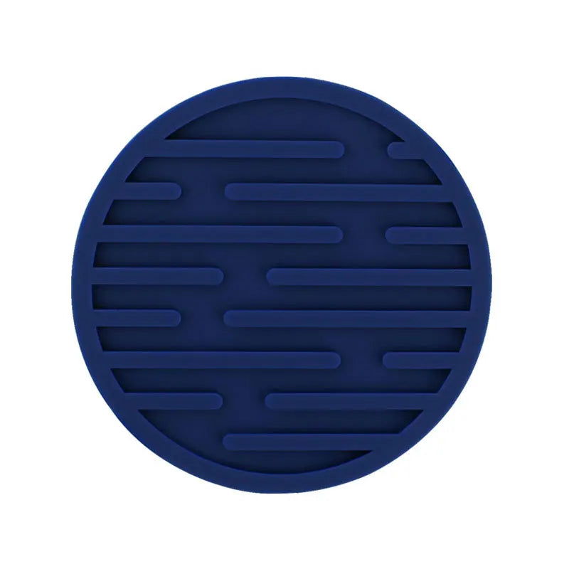 coasters ronds antidérapants silicone couleur noir rouge vert bleu marron blanc rayures horizontales moderne