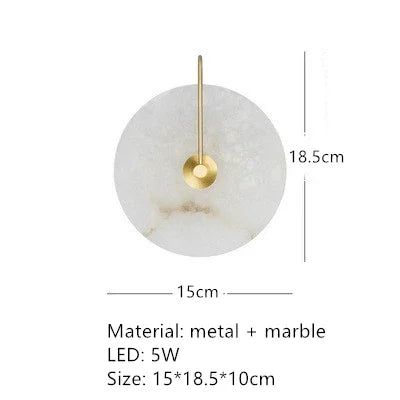 applique murale moderne marbre blanc led éclairage cuisine chambre fixée mur