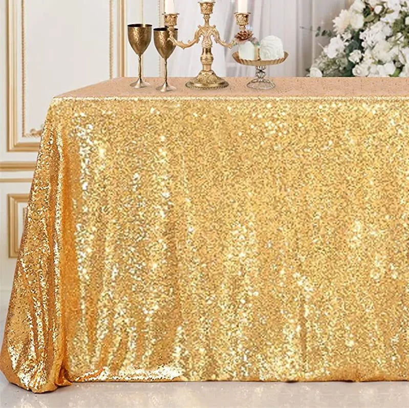 nappe table pailletée noël argent or élégante réutilisable moderne festive black gold rose gold