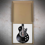 horloge murale guitare stylisée vinyle noir moderne rétro salon quartz aiguille