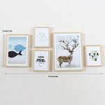 cadres photo miniatures vintage plantes bois clair paysages illustrations bleu gris minimalistes modernes