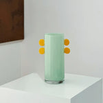 Vase moderne transparent vert clair rouge rose bleu ø17cm ø9.5cm 26cm