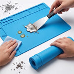 tapis yoga bleu moderne antidérapant thermomètre tournevis pièces rechange clips pinces