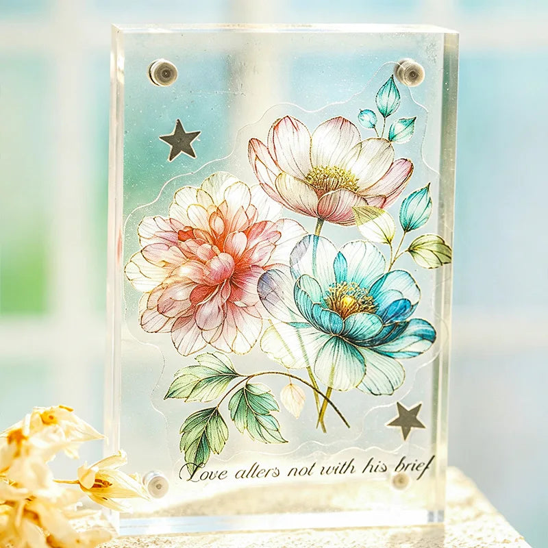 autocollants fleurs multicolores illustration diy décoration journal kawaii love have good day