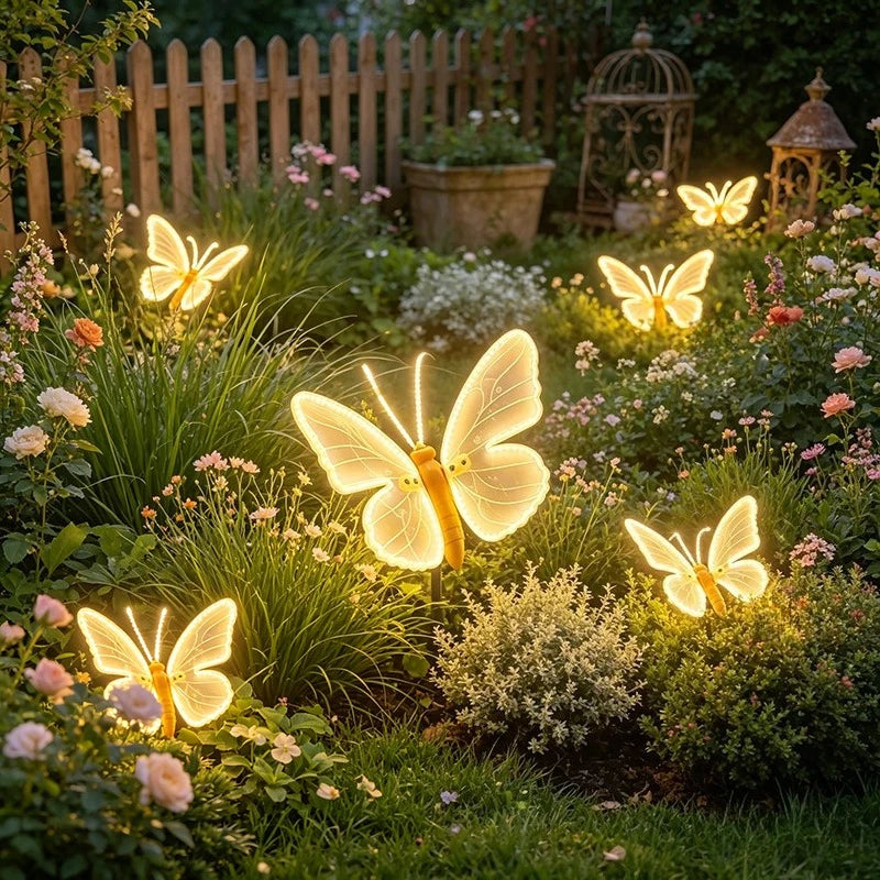 décoration extérieure fête papillon lumineux blanc moderne tringle câble électrique anniversaire mariage