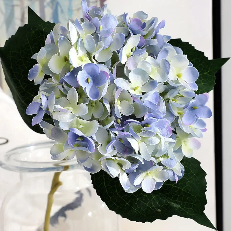 bouquet hydrangeas artificiels soie rose jaune gris bleu violet blanc moderne decoration mariage