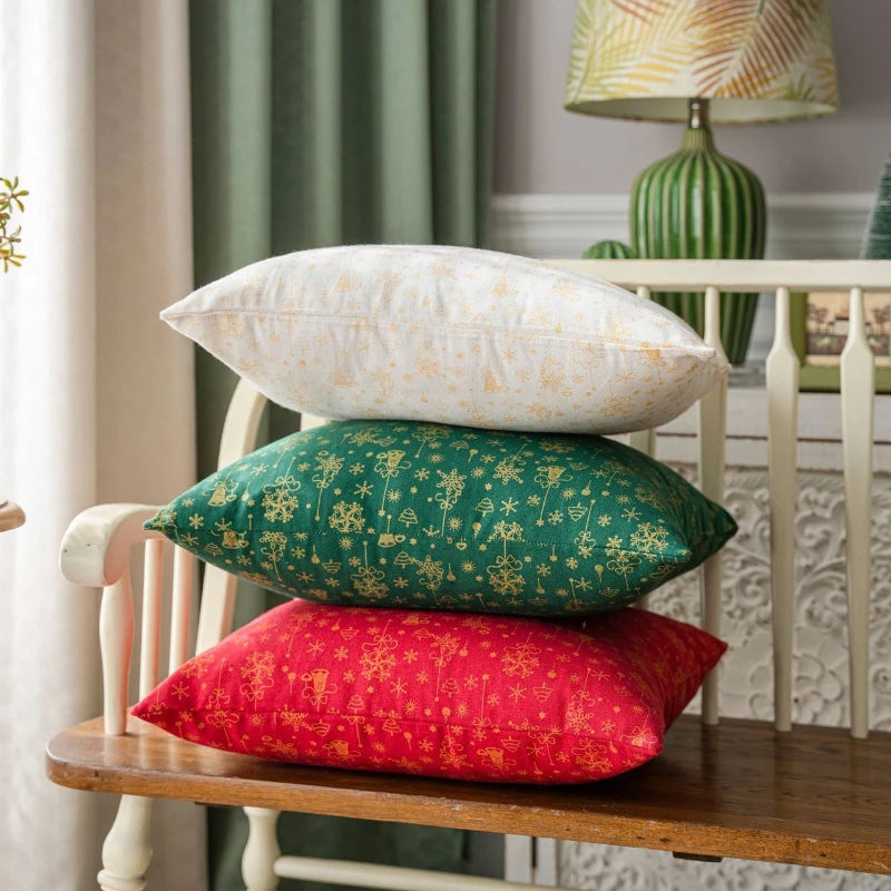 housse coussin noël carreaux rouge vert polyester décorative maison voiture 60x60cm 45x45cm traditionnelle festive